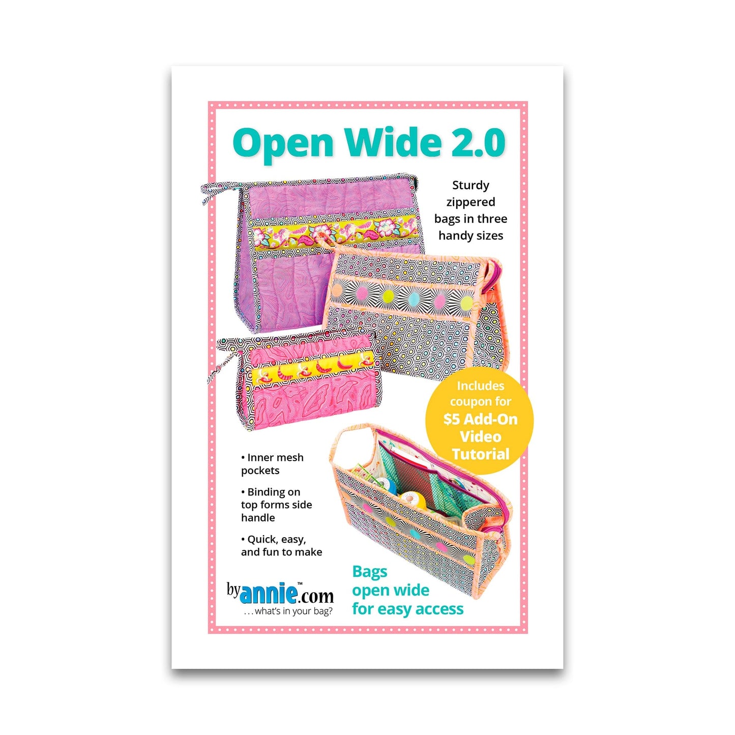 Open Wide! 2.0 - Patterns by Annie - Tote Pattern - PBA246-2