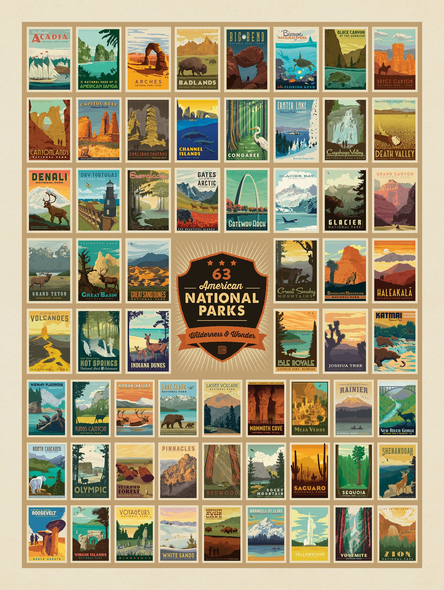 National Parks - Wilderness Wonders Panel - Anderson Design Group - P9770-WILDERNESS (Preorder)
