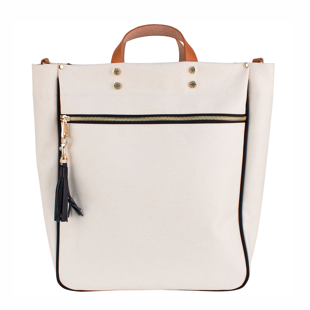 Parker - Panda Nylon Tote Bag with Leather Accents