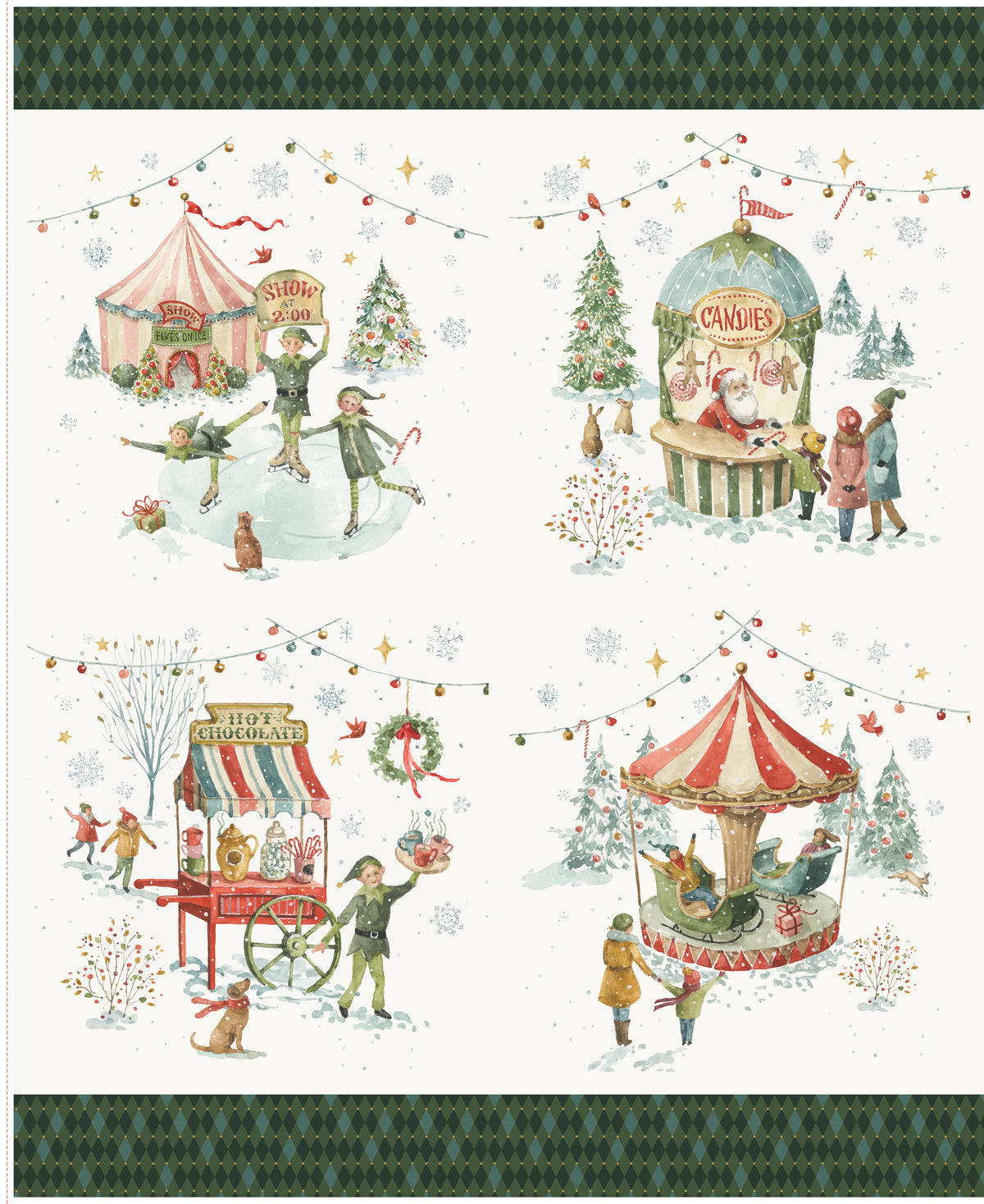 Santa's Fair Pillow Panel - Lisa Audit - PD19207-PANEL (Preorder)
