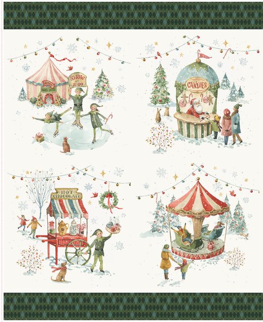 Santa's Fair Pillow Panel - Lisa Audit - PD19207-PANEL (Preorder)