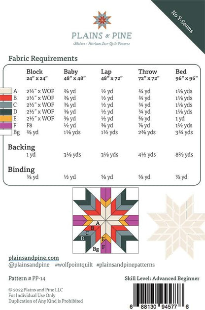 Wolf Point - Plains and Pine - PP 014 - Printed Paper Pattern