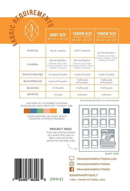Snap Happy - Quilt Pattern - Pen + Paper Patterns - PPP 41 - Paper Pattern