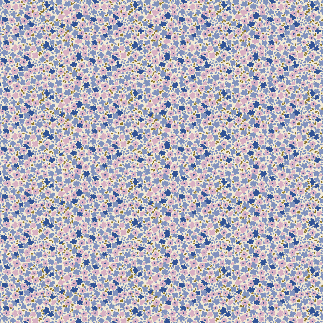 Ditsy in Periwinkle quilting fabric, part of the Petite Prints fabric collection by August Ellery (SKU: PWAE001.PERIWINKLE)