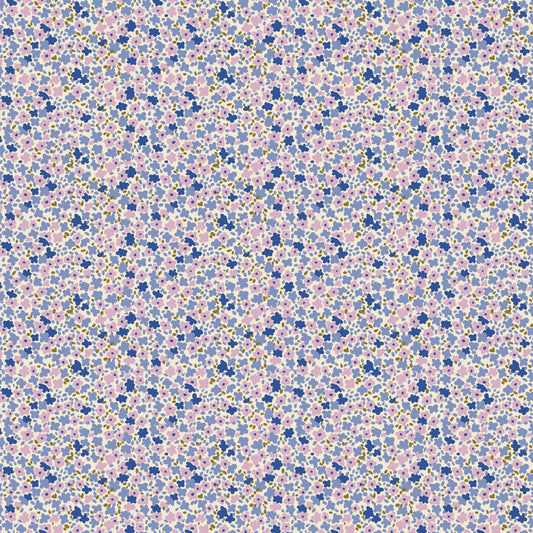Ditsy in Periwinkle quilting fabric, part of the Petite Prints fabric collection by August Ellery (SKU: PWAE001.PERIWINKLE)