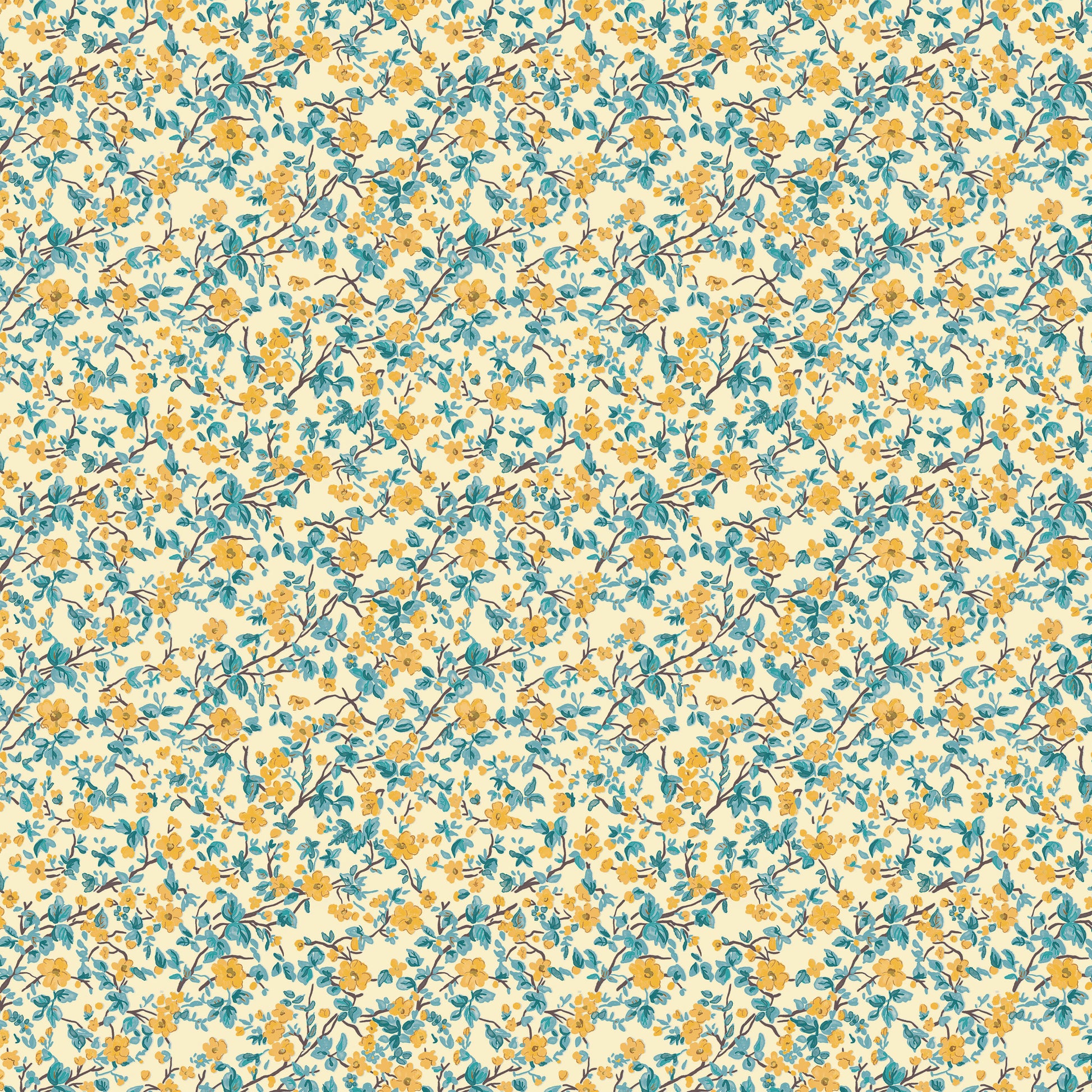 Mrs. Bennet's Bouquet quilting fabric, part of the Stannie & Lloyd fabric collection by August Ellery (SKU: PWAE003.SUN)