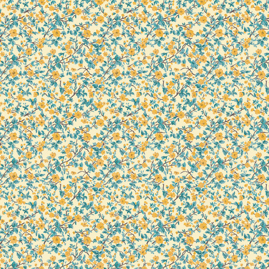 Mrs. Bennet's Bouquet quilting fabric, part of the Stannie & Lloyd fabric collection by August Ellery (SKU: PWAE003.SUN)