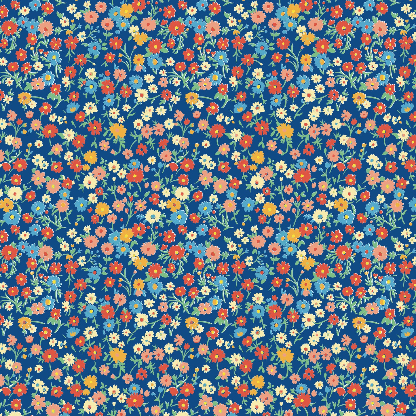 Curtsey and Clover quilting fabric, part of the Stannie & Lloyd fabric collection by August Ellery (SKU: PWAE005.DUSK)