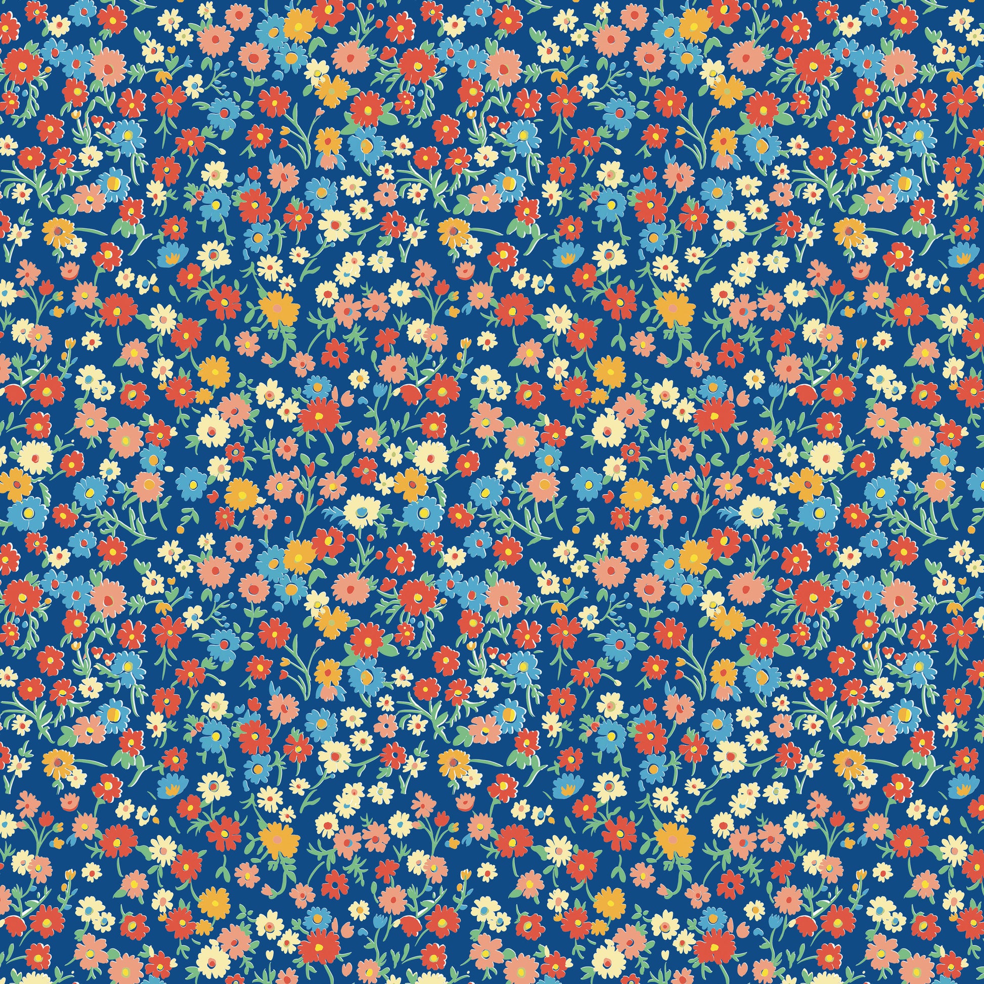 Curtsey and Clover quilting fabric, part of the Stannie & Lloyd fabric collection by August Ellery (SKU: PWAE005.DUSK)