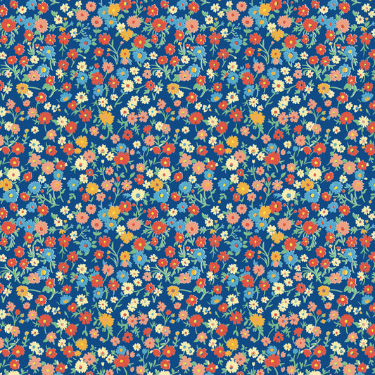 Curtsey and Clover quilting fabric, part of the Stannie & Lloyd fabric collection by August Ellery (SKU: PWAE005.DUSK)