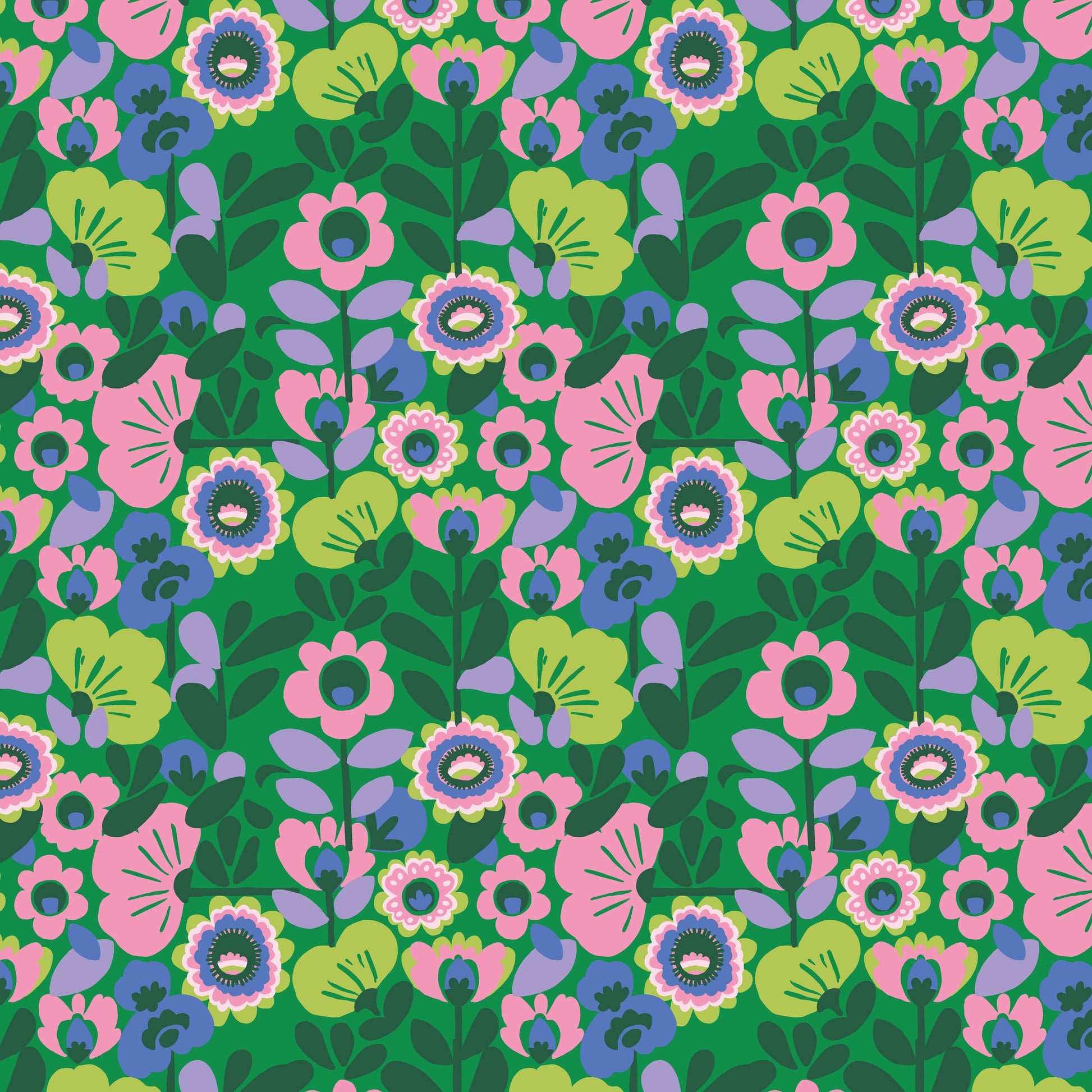 Cucumber Sandwich quilting fabric, part of the Stannie & Lloyd fabric collection by August Ellery (SKU: PWAE010.BASIL)