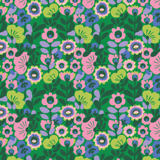 Cucumber Sandwich quilting fabric, part of the Stannie & Lloyd fabric collection by August Ellery (SKU: PWAE010.BASIL)