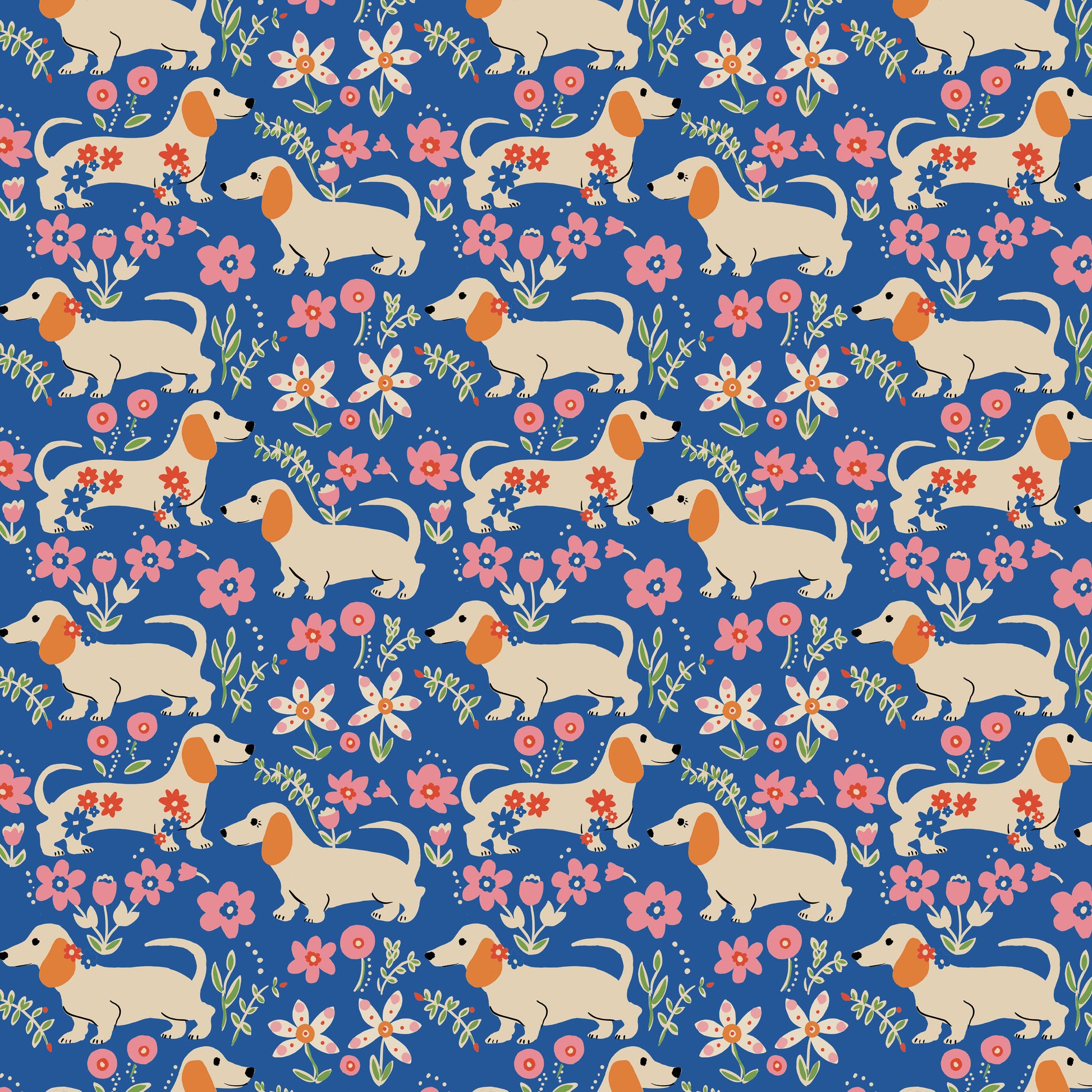 Pemberley Pups quilting fabric, part of the Stannie & Lloyd fabric collection by August Ellery (SKU: PWAE011.DELFT)