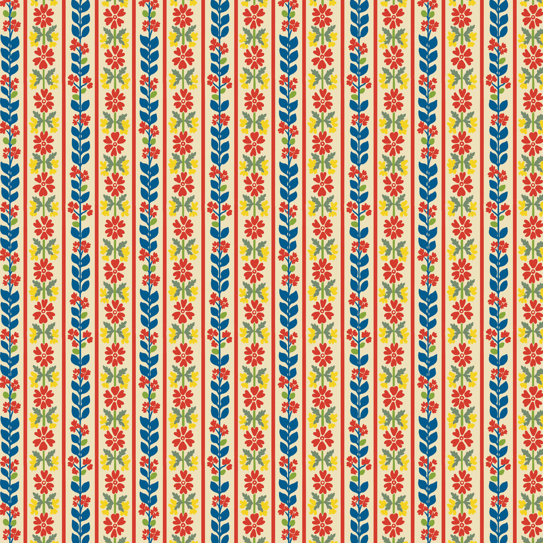 Stripe quilting fabric, part of the Stannie & Lloyd fabric collection by August Ellery (SKU: PWAE015.TEA)
