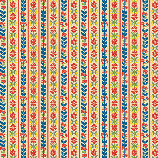 Stripe quilting fabric, part of the Stannie & Lloyd fabric collection by August Ellery (SKU: PWAE015.TEA)