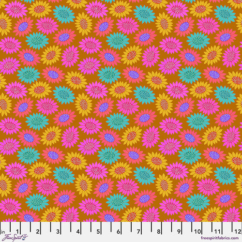 Cotton quilting fabric pattern called 'Picky in Gold'. Part of the 'Love Always, AM' fabric collection. Designed by Anna Maria Horner for fabric company Free Spirit. SKU: PWAH159.GOLD. 44-45 inch width.