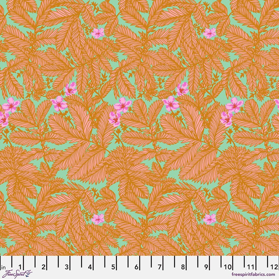 Cotton quilting fabric pattern called 'Silverweed in Island'. Part of the 'Good Gracious' fabric collection. Designed by Anna Maria Horner for fabric company Free Spirit Fabrics. SKU: PWAH222.ISLAND. 44-45 inch width.