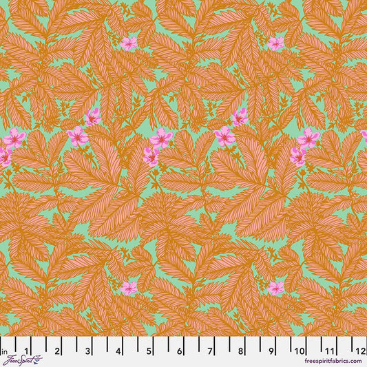 Cotton quilting fabric pattern called 'Silverweed in Island'. Part of the 'Good Gracious' fabric collection. Designed by Anna Maria Horner for fabric company Free Spirit Fabrics. SKU: PWAH222.ISLAND. 44-45 inch width.
