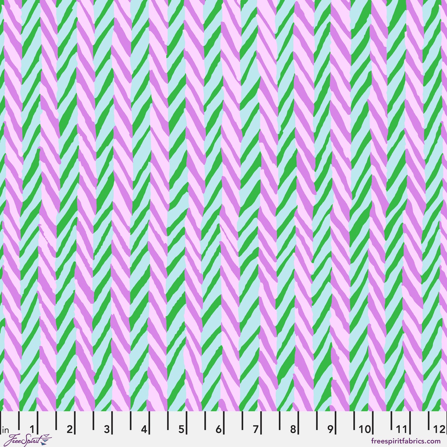 Herringbone Stripe in Blue quilting fabric, part of the Kaffe Fassett Collective February 2026 fabric collection (SKU: PWBM019.BLUE)