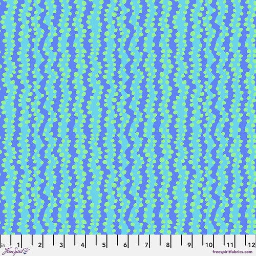 SM Bubble Stripe in Aqua quilting fabric, part of the Kaffe Fassett Collective fabric collection by Brandon Mably (SKU: PWBM097.AQUA)
