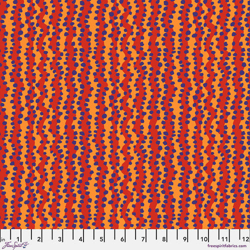 SM Bubble Stripe in Red quilting fabric, part of the Kaffe Fassett Collective fabric collection by Brandon Mably (SKU: PWBM097.RED)