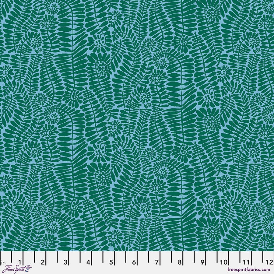 SM Fronds in Turquoise quilting fabric, part of the Kaffe Fassett Collective fabric collection by Brandon Mably (SKU: PWBM098.TURQUOISE)