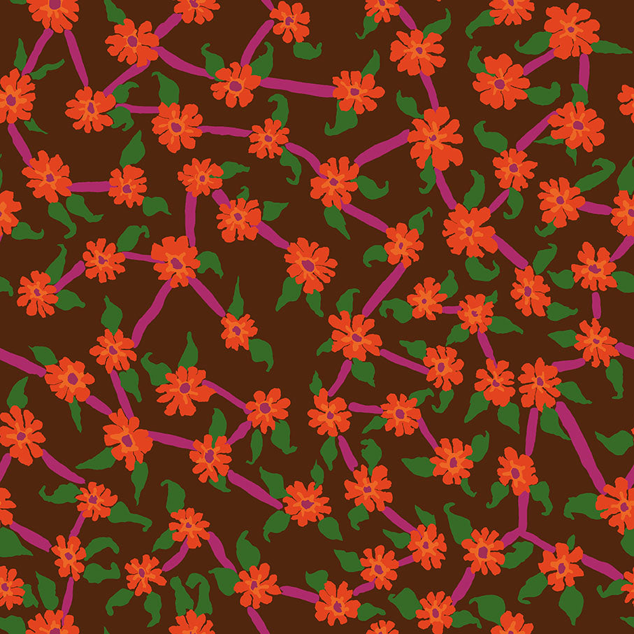 Mayflower in Brown - Kaffe Fassett Collective - Half Yard