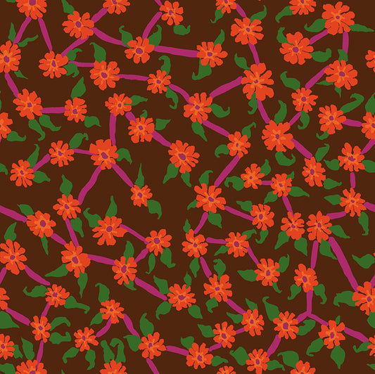 Mayflower in Brown - Kaffe Fassett Collective - Half Yard
