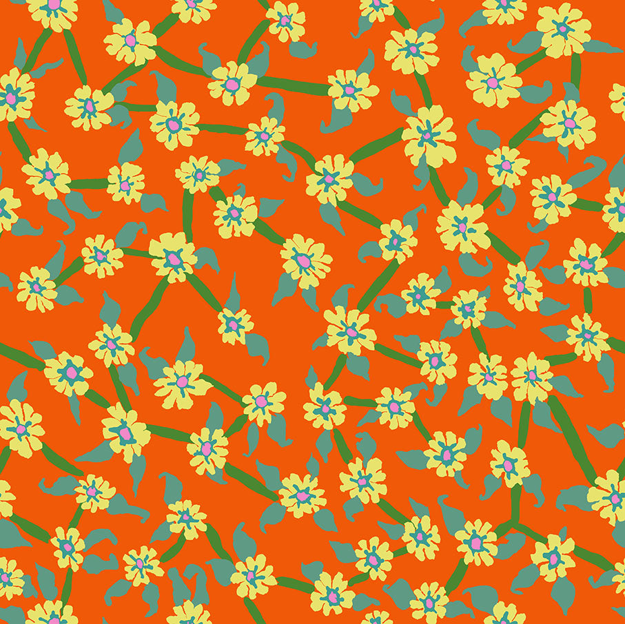 Mayflower in Orange - Kaffe Fassett Collective - Half Yard