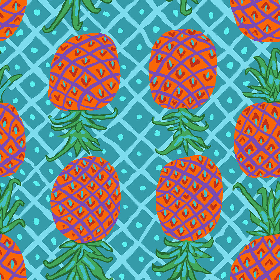 Upside Down in Aqua - Kaffe Fassett Collective - Half Yard