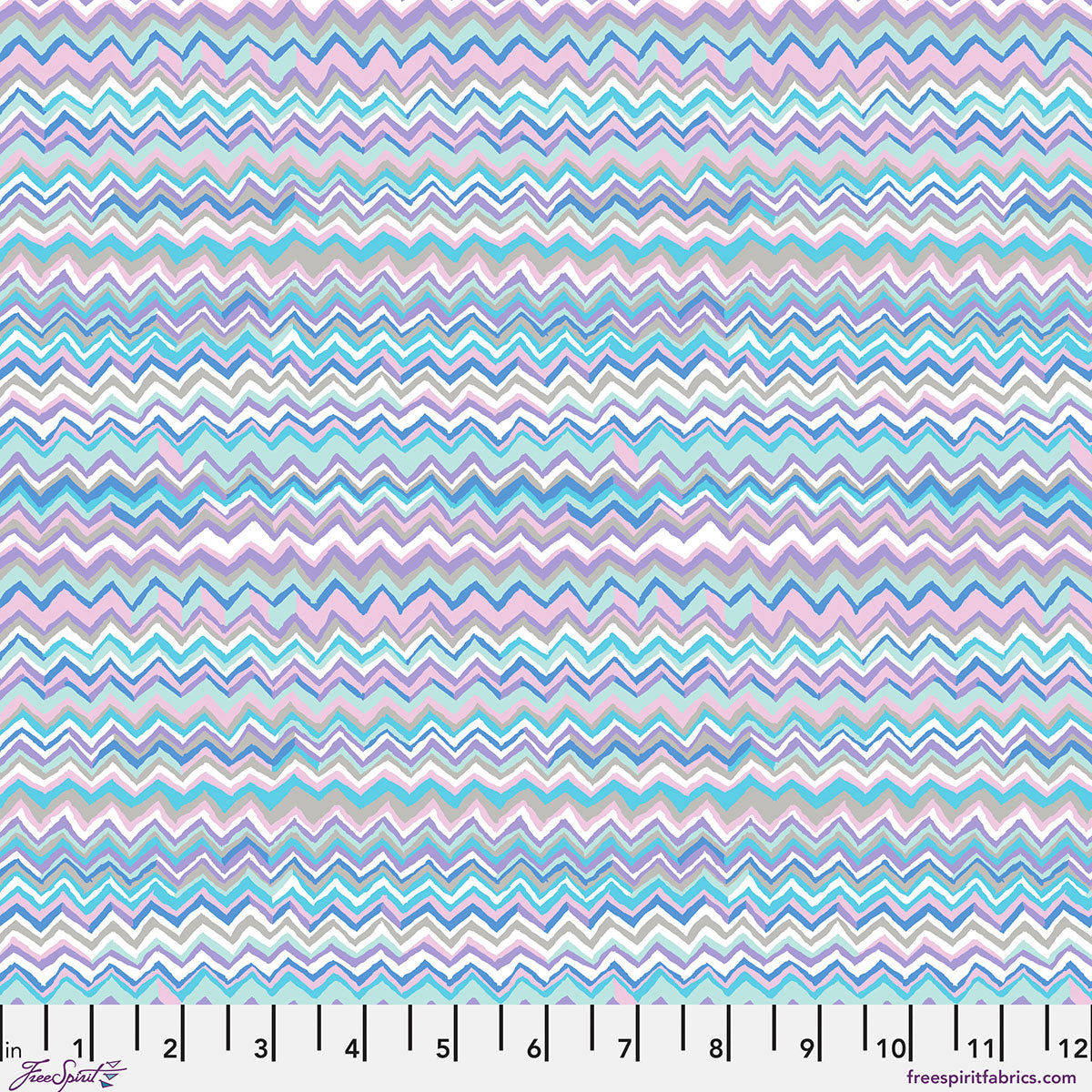 SM Zig Zag Blue quilting fabric, part of the Bits & Bobs fabric collection by Brandon Mably (SKU: PWBM111.BLUE)