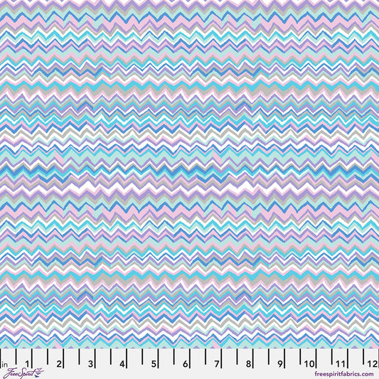 SM Zig Zag Blue quilting fabric, part of the Bits & Bobs fabric collection by Brandon Mably (SKU: PWBM111.BLUE)