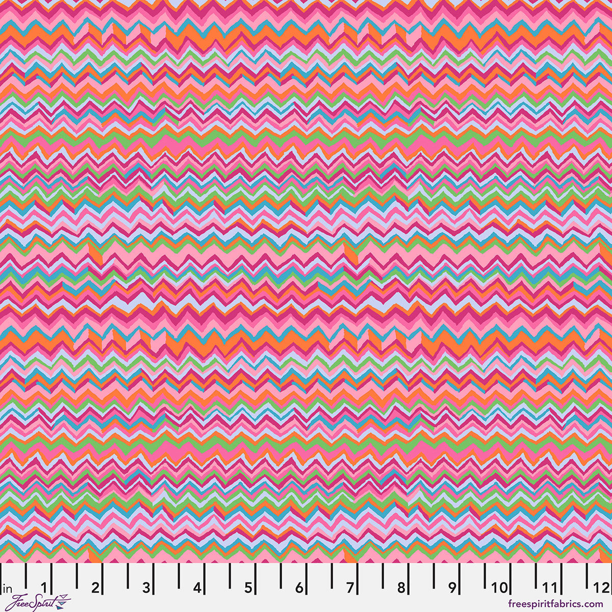 SM Zig Zag Pink quilting fabric, part of the Bits & Bobs fabric collection by Brandon Mably (SKU: PWBM111.PINK)