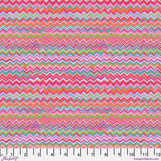 SM Zig Zag Pink quilting fabric, part of the Bits & Bobs fabric collection by Brandon Mably (SKU: PWBM111.PINK)