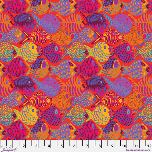 SM Shoal Tomato quilting fabric, part of the Bits & Bobs fabric collection by Brandon Mably (SKU: PWBM112.TOMATO)