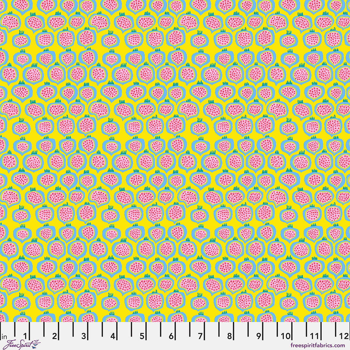 SM Pomegranate Yellow quilting fabric, part of the Bits & Bobs fabric collection by Brandon Mably (SKU: PWBM113.YELLOW)