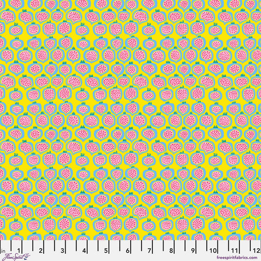SM Pomegranate Yellow quilting fabric, part of the Bits & Bobs fabric collection by Brandon Mably (SKU: PWBM113.YELLOW)
