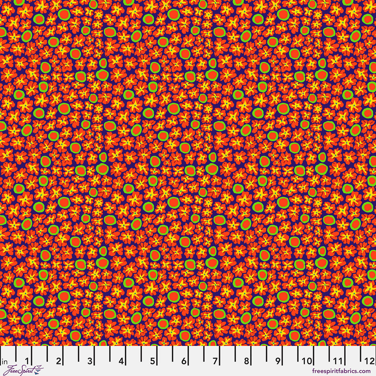 SM Primulas Blue quilting fabric, part of the Bits & Bobs fabric collection by Brandon Mably (SKU: PWBM114.BLUE)