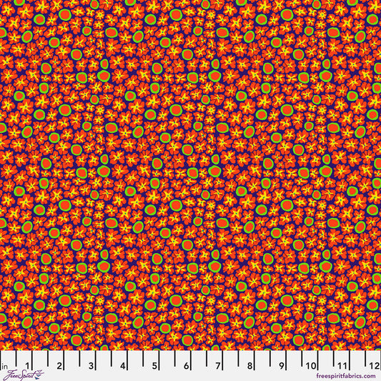SM Primulas Blue quilting fabric, part of the Bits & Bobs fabric collection by Brandon Mably (SKU: PWBM114.BLUE)
