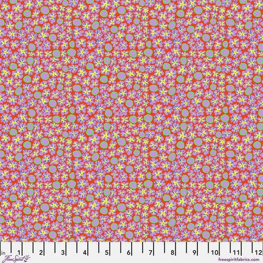 SM Primulas Orange quilting fabric, part of the Bits & Bobs fabric collection by Brandon Mably (SKU: PWBM114.ORANGE)