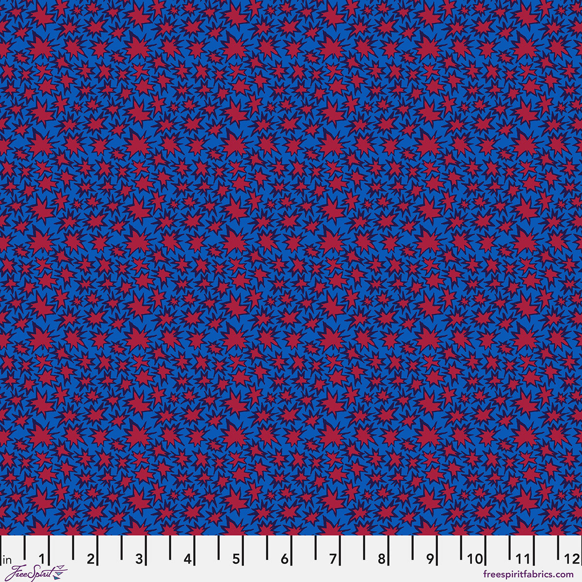 SM Bang Blue quilting fabric, part of the Bits & Bobs fabric collection by Brandon Mably (SKU: PWBM115.BLUE)