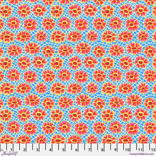 SM Flower Net Blue quilting fabric, part of the Bits & Bobs fabric collection by Brandon Mably (SKU: PWBM116.BLUE)