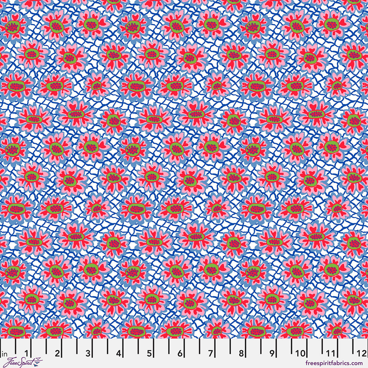 SM Flower Net White quilting fabric, part of the Bits & Bobs fabric collection by Brandon Mably (SKU: PWBM116.WHITE)