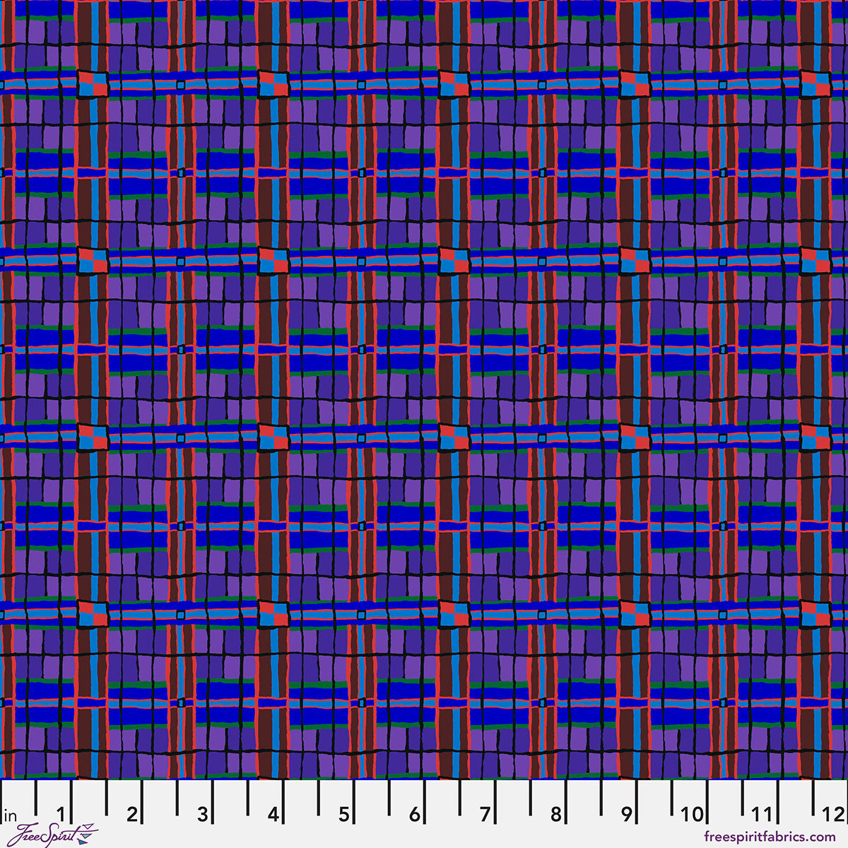 SM Checkmate Blue quilting fabric, part of the Bits & Bobs fabric collection by Brandon Mably (SKU: PWBM118.BLUE)