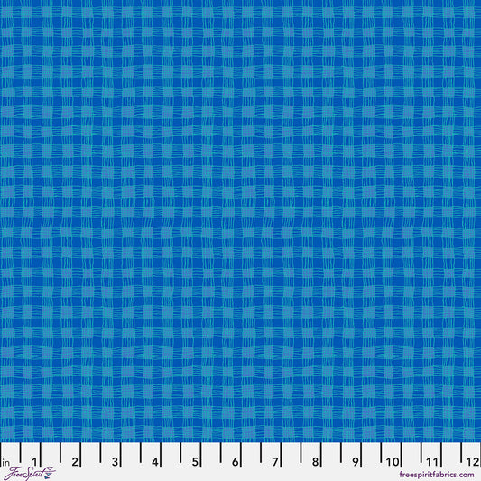 SM Gingham Blue quilting fabric, part of the Bits & Bobs fabric collection by Brandon Mably (SKU: PWBM119.BLUE)