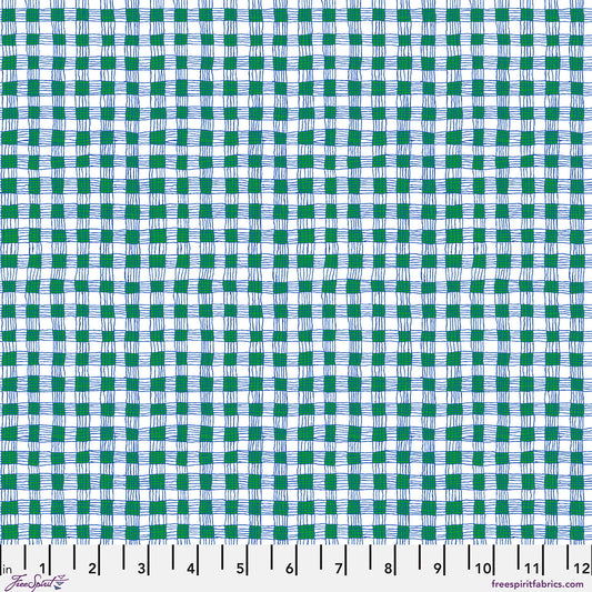 SM Gingham Green quilting fabric, part of the Bits & Bobs fabric collection by Brandon Mably (SKU: PWBM119.GREEN)