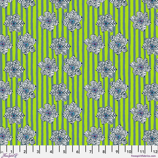 SM Zebra Lily Green quilting fabric, part of the Bits & Bobs fabric collection by Brandon Mably (SKU: PWBM120.GREEN)