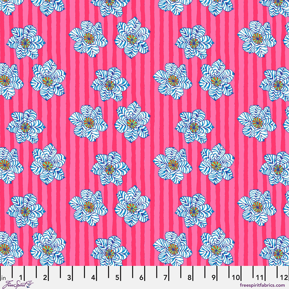SM Zebra Lily Pink quilting fabric, part of the Bits & Bobs fabric collection by Brandon Mably (SKU: PWBM120.PINK)