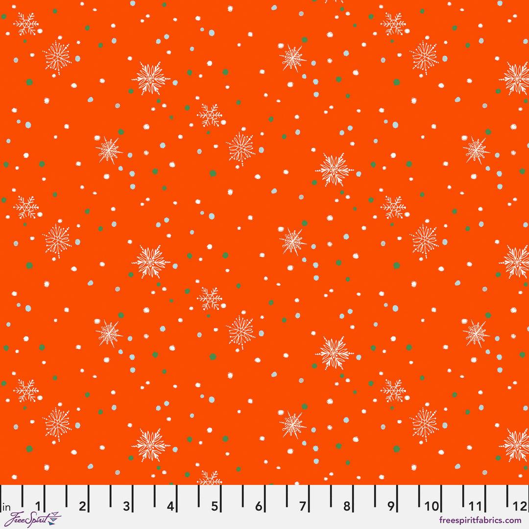 PREORDER - Winter Joy - Snow Drops in Red - Cori Dantini - PWCD101.XRED - Half Yard