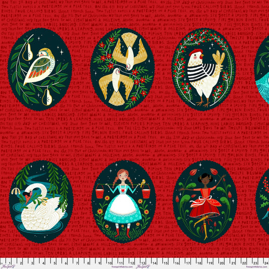 12 Days of Christmas Panel - 12 Days of Christmas by Cori Dantini - 24" x WOF Panel